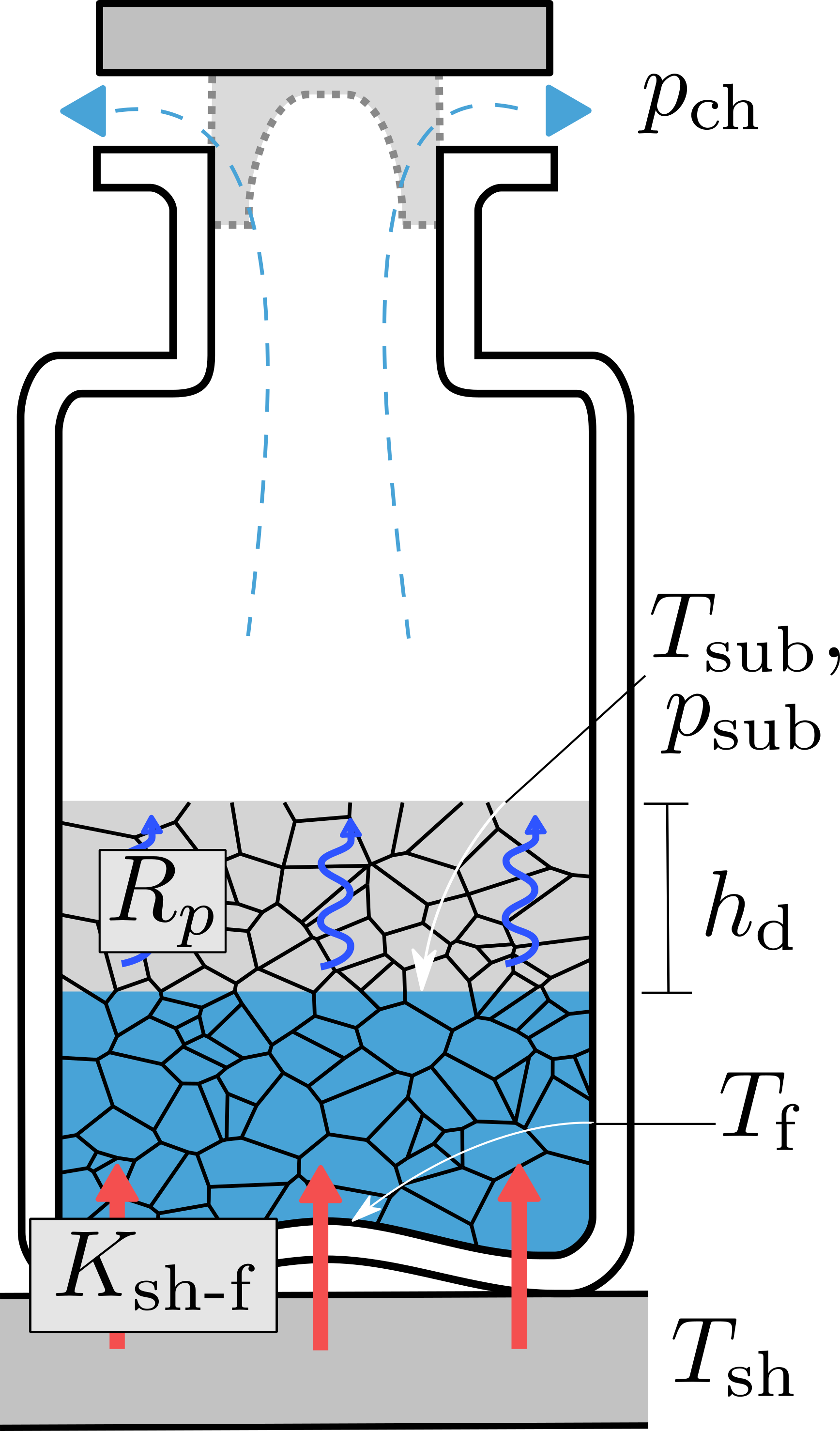 Schematic of typical process model for pharmaceutical lyophilization.